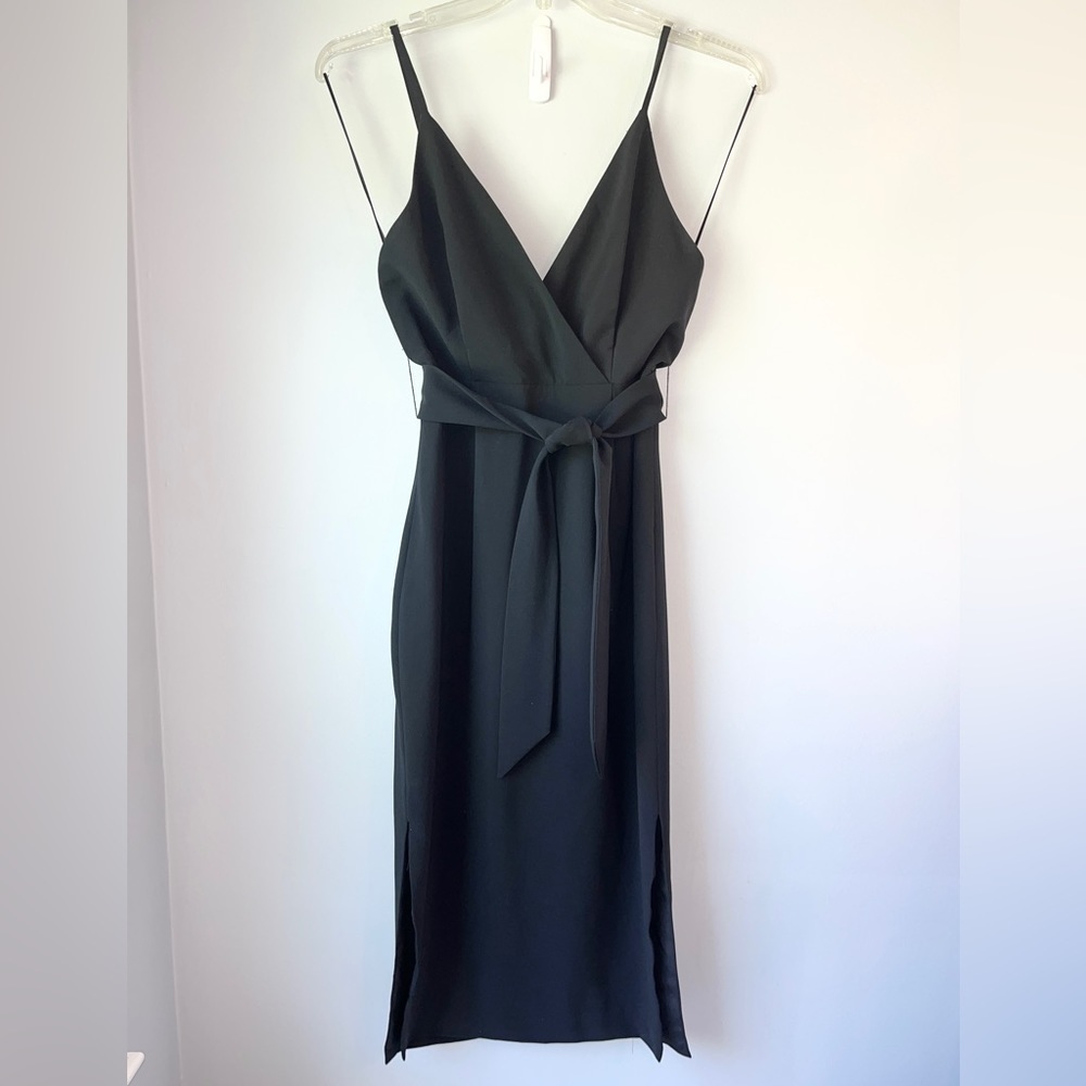 Finders Keepers Waist Tie V-neck Midi Dress